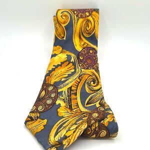 1970s Guy LaRoche Ornamental Scroll 100% Silk tie